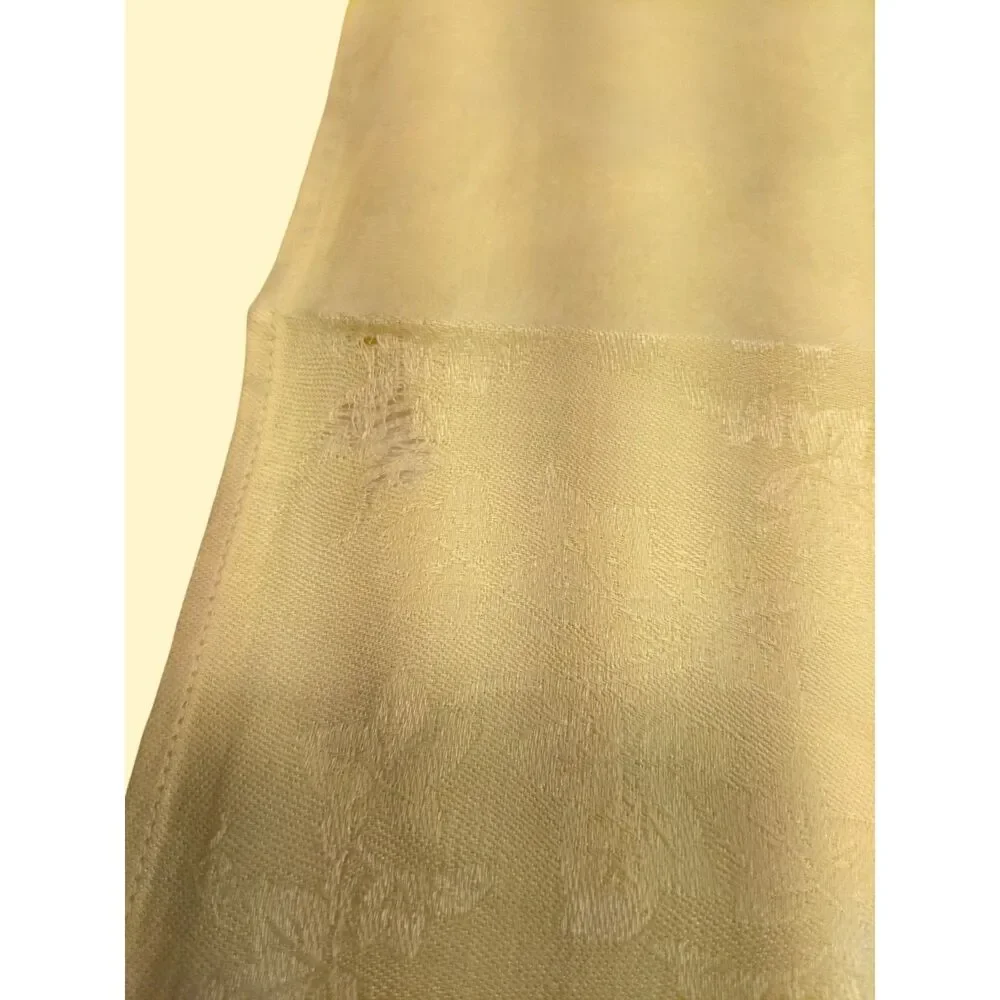 Yellow Jacquard PULLMAN Napkin Ivy Pattern Diagonal Block Logo As-Is Vintage 40s